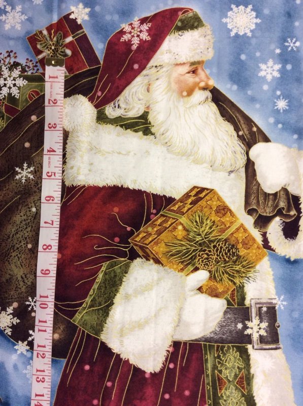 holidayさま Santa Father Christmas Winter St Nicholas Panel Cotton