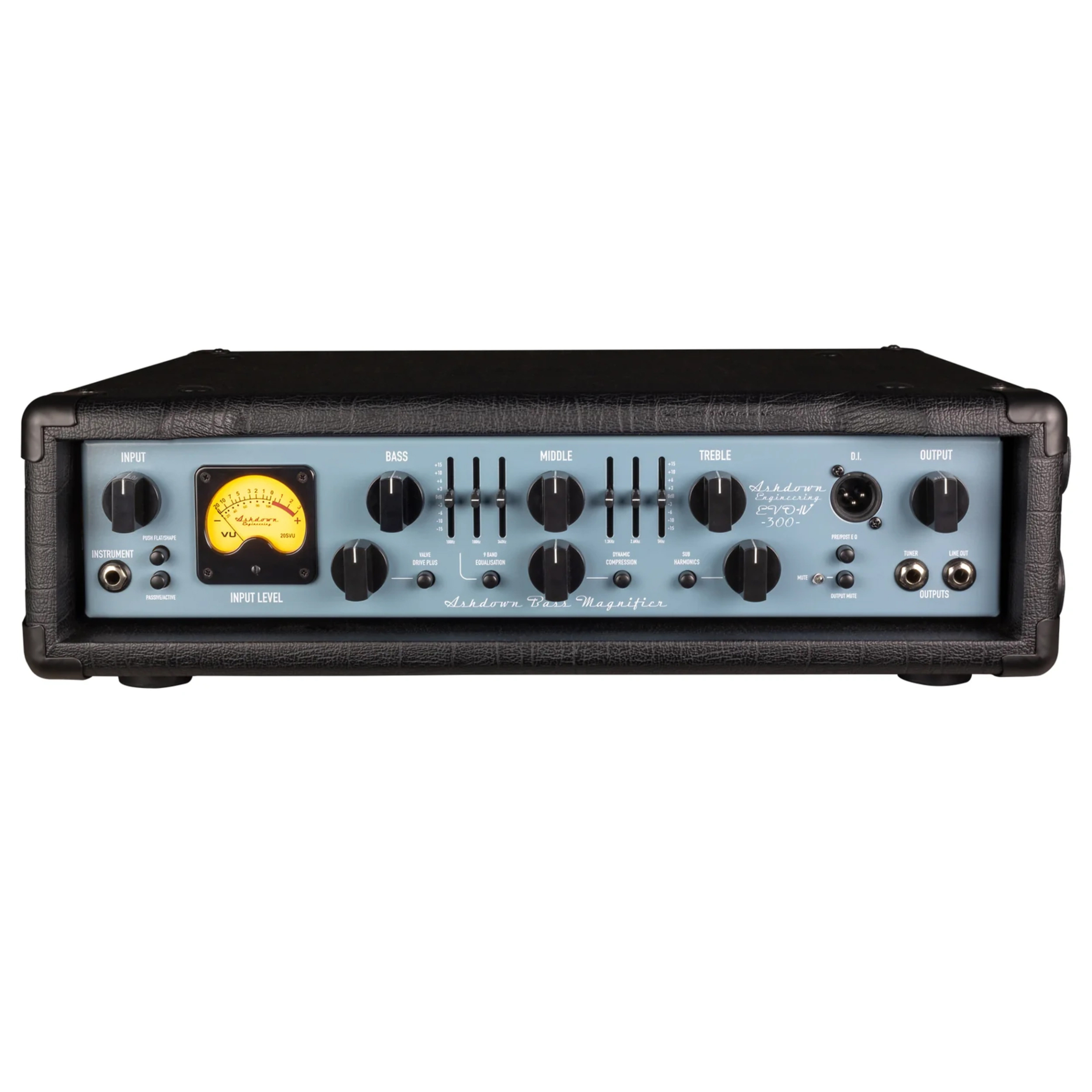 Ashdown 300w Bass Magnifier Head  -  Valve Drive, 9 band EQ, Compressor, Sub Octave