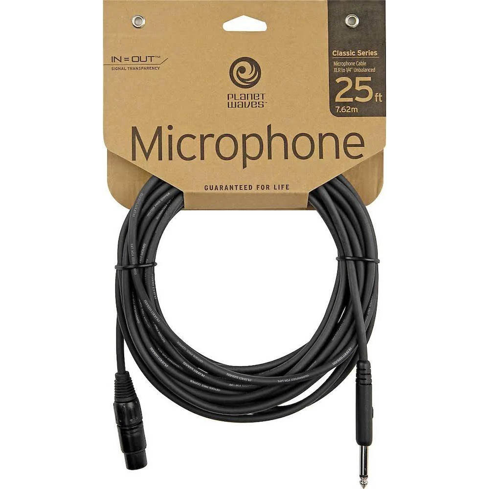 D'Addario Classic Series Unbalanced Microphone Cable, XLR-to-1/4-inch, 25 feet