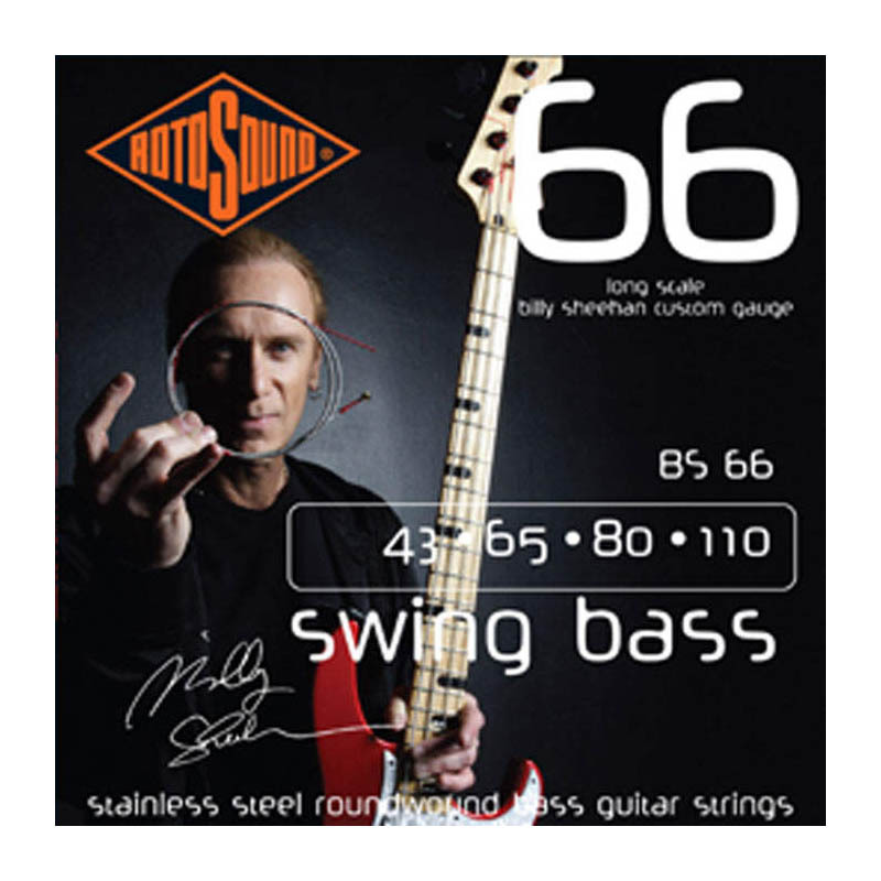 Rotosound Billy Sheahan 4 String Bass Set Stainless Steel Bass Guitar Strings (43 65 80 110)