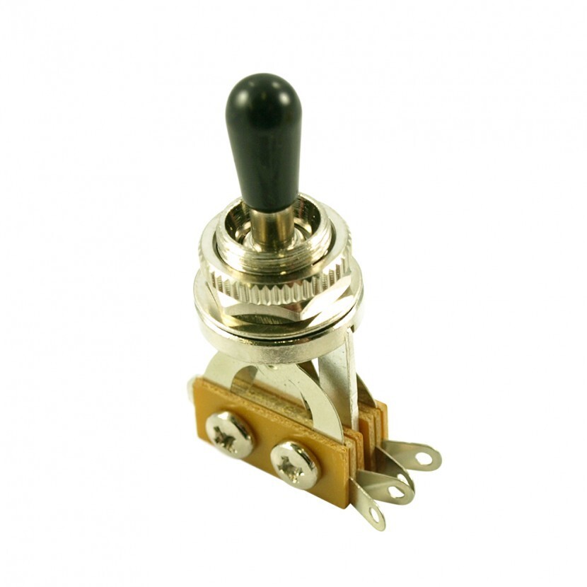 WD 3 Position Toggle Switch For Les Paul Style Guitars, Chrome with Black Plastic Tip