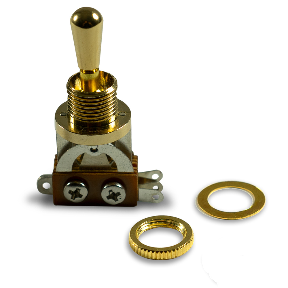 WD 3 Position Toggle Switch For Les Paul Style Guitars, Gold with Gold Metal Tip