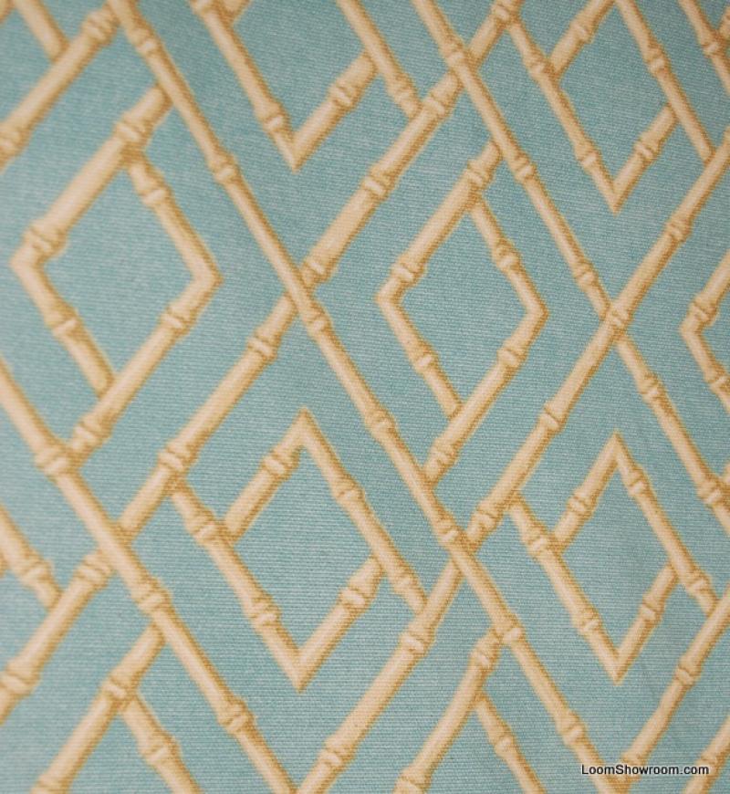 Rl126 Ralph Lauren Robin Egg Blue And Golden Bamboo Asia Print