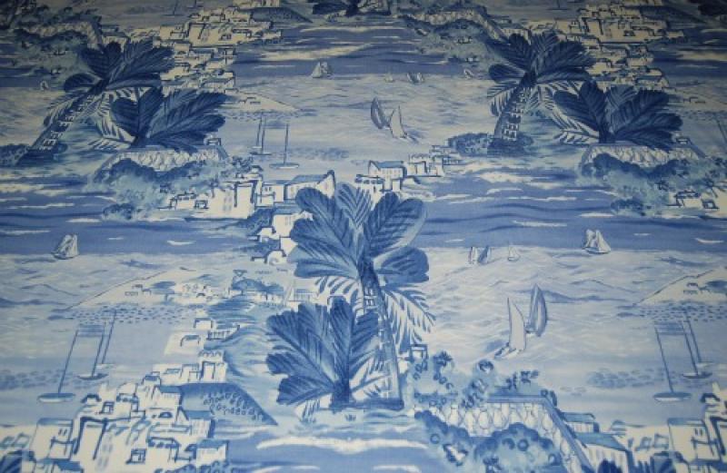 Ralph Lauren Seaport Ocean Breeze Canvas Island Sailing Sailboat Ralph Lauren Seaport Ocean Breeze Canvas Island Sailing Sailboat Outdoor Fabric Heavy Weight Sunbrella Rl552