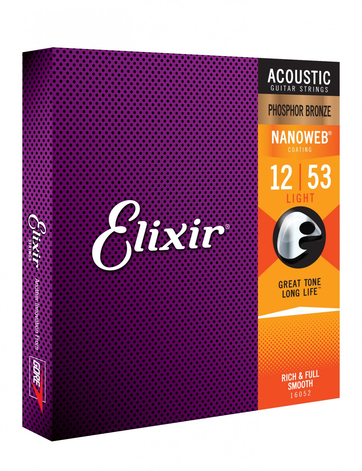 Elixir Phosphor Bronze 16052 Acoustic Guitar Strings, NANOWEB