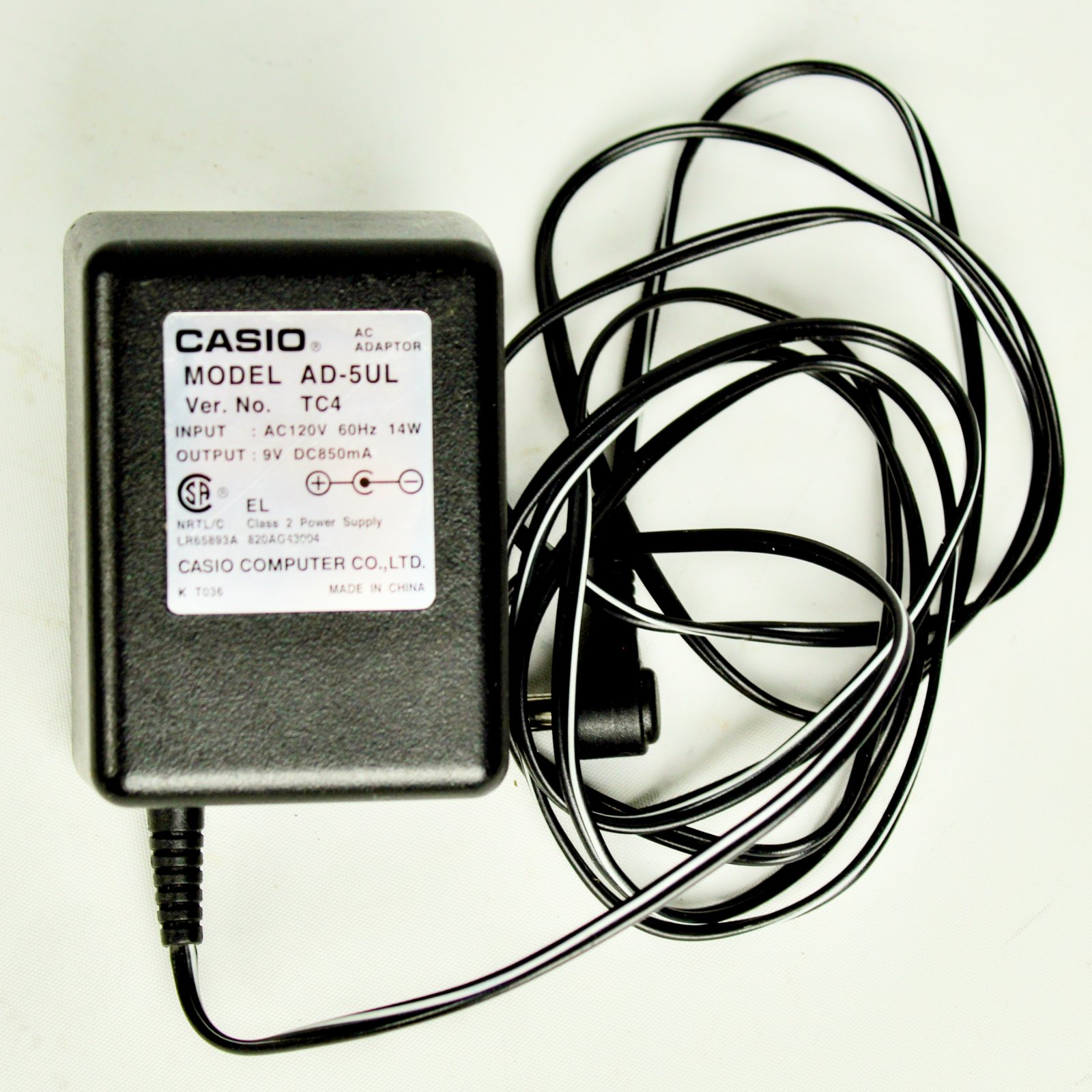 Casio Mt-240 Tastiera Alimentatore Adattatore Ricambio Uk 9V
