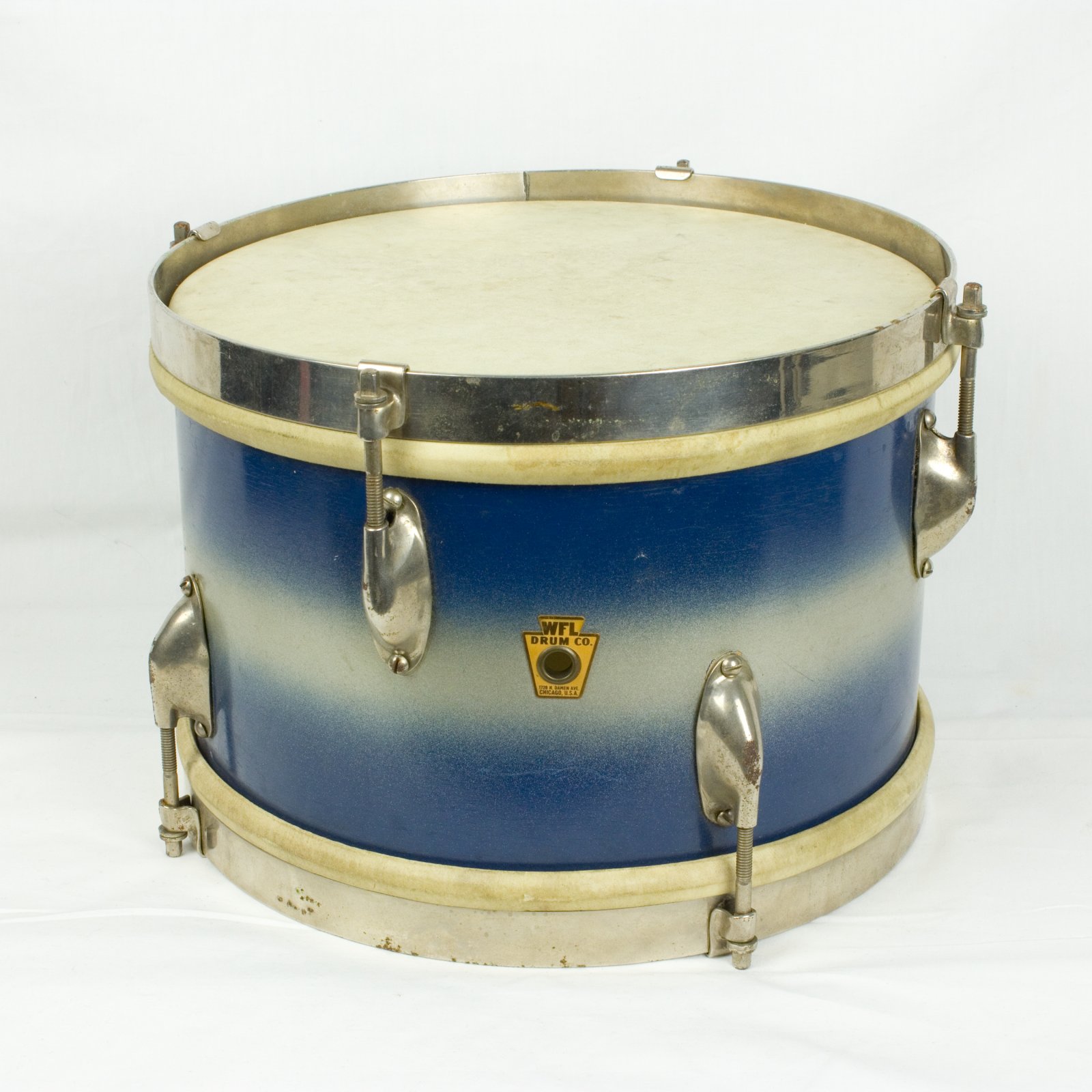 Late1940's WFL Drum Set w/ Zephyr Lugs and Calfskin Heads, Blue