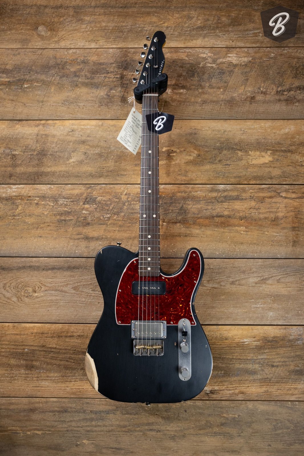 Nash T52 Guitar, Black, Light Aging | Humbucker Music