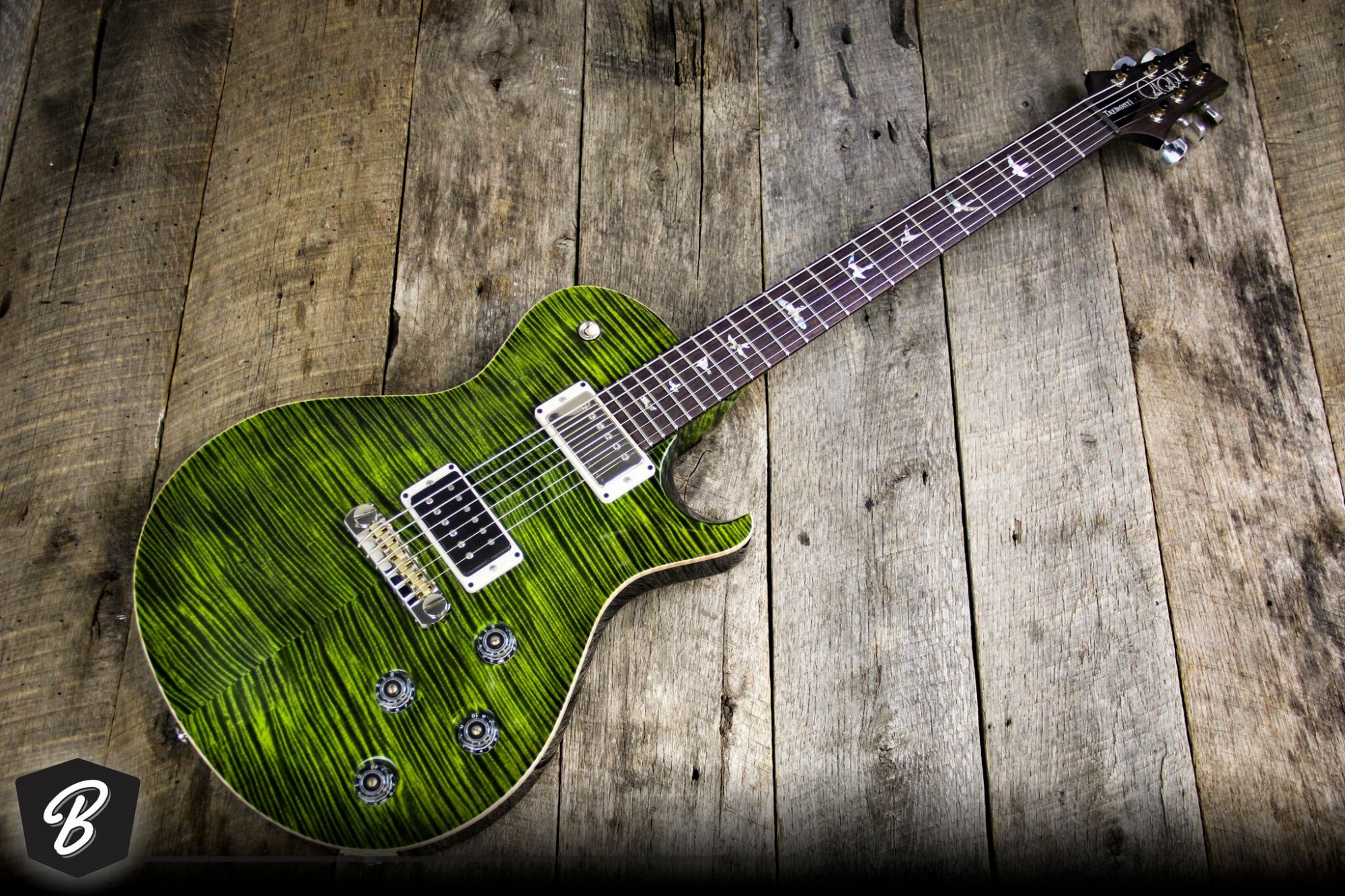 PRS Tremonti Baritone Limited Artist Pkg in Jade w/Stained Maple Neck.