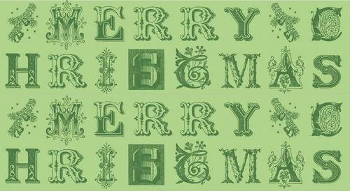 Green Typography - All About Christmas - J. Wecker Frisch - Riley Blake - C10792-GREEN
