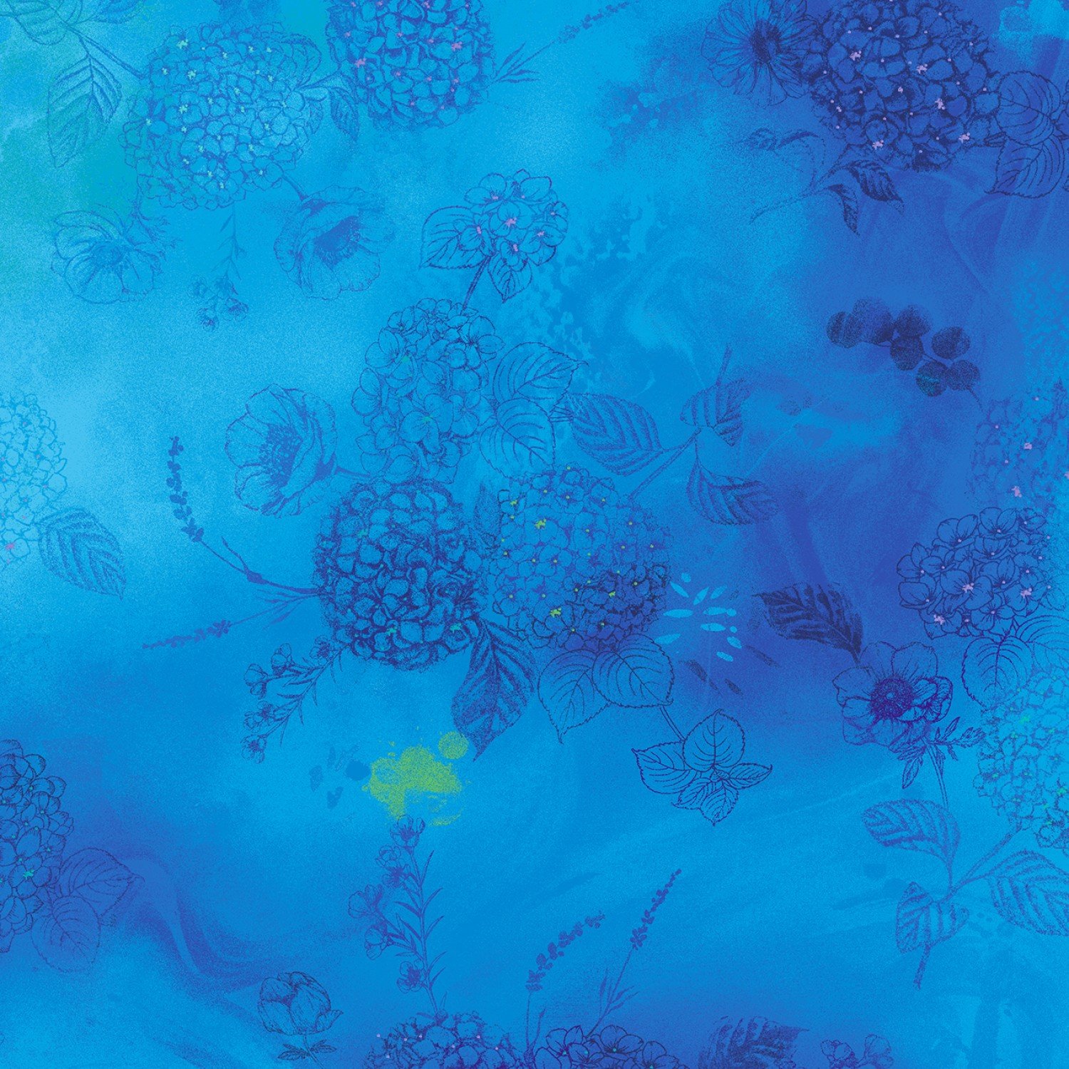 Timeless Treasures Misty Digital by Chong-A Hwang CD6844 Black Flower Toss