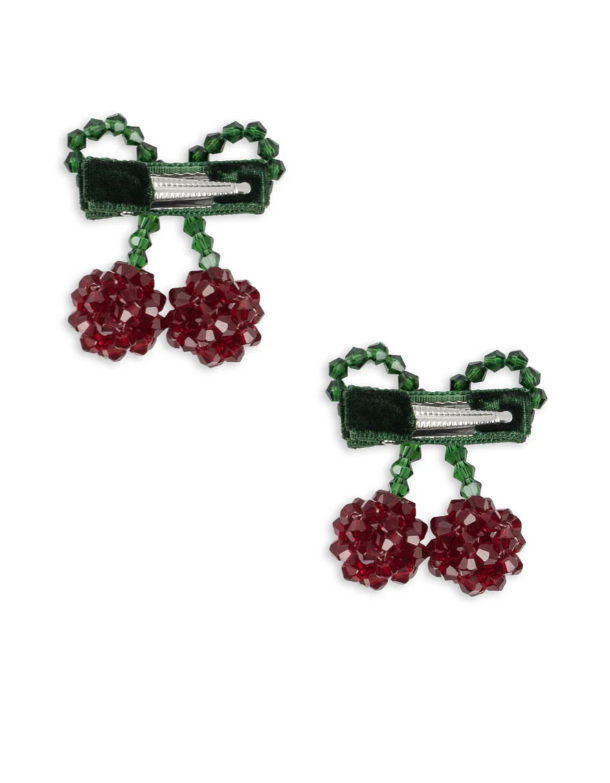 2-Pack Beaded Cherry Hair Clip by Konges Slojd - 5715681044711