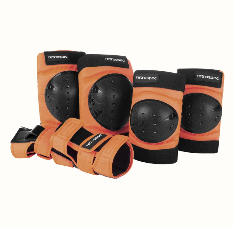 Retrospec 6-Piece Protective Gear Set - Knee Pads, Elbow Pads & Wrist Guards For Skateboarding & Sports