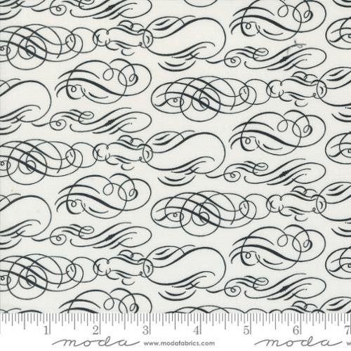 Sable Swan Cartouches Scrolls Cream 