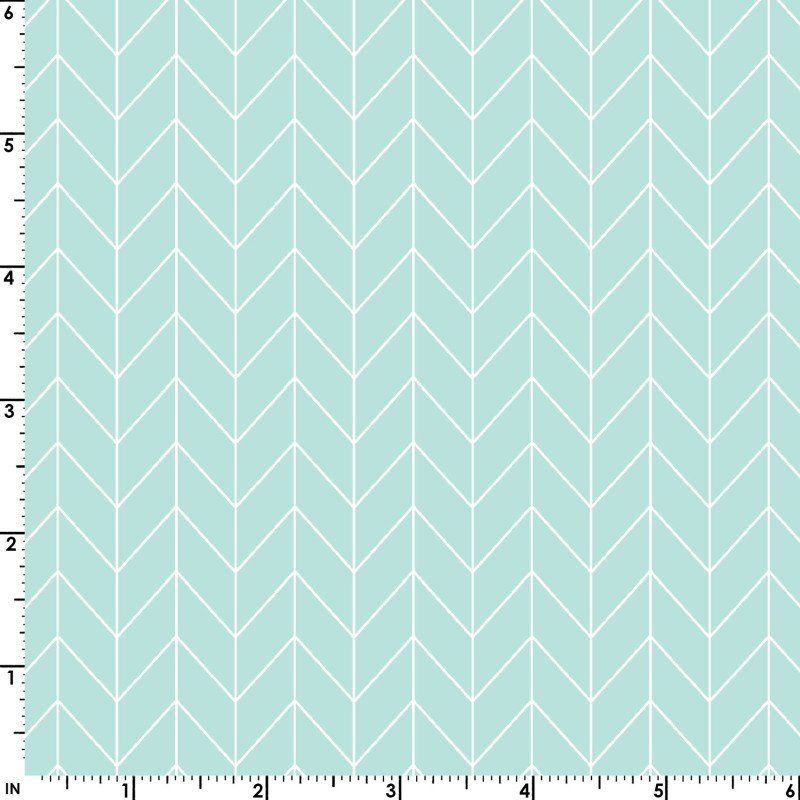 Vintage Flora Chevron Aqua 