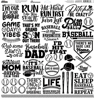 Let's Play! Baseball: 12x12 Sticker - Reminisce
