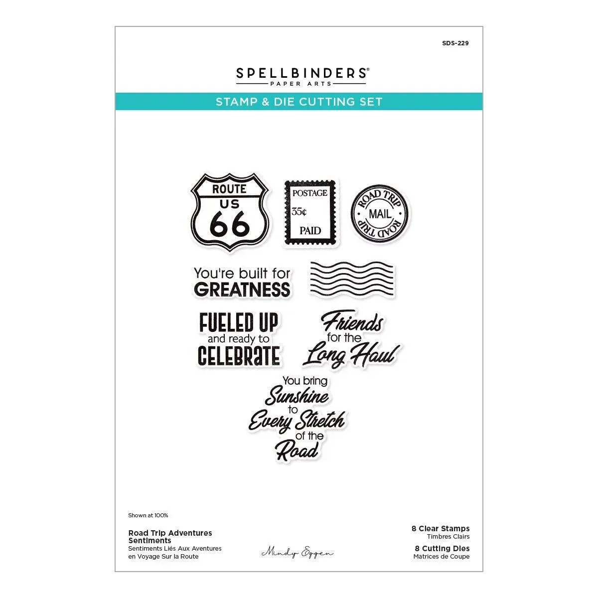 Spellbinders - Classic Road Legends 2.0 Collection - Clear Stamps & Dies - Road Trip Adventures Sentiments- spellbinders