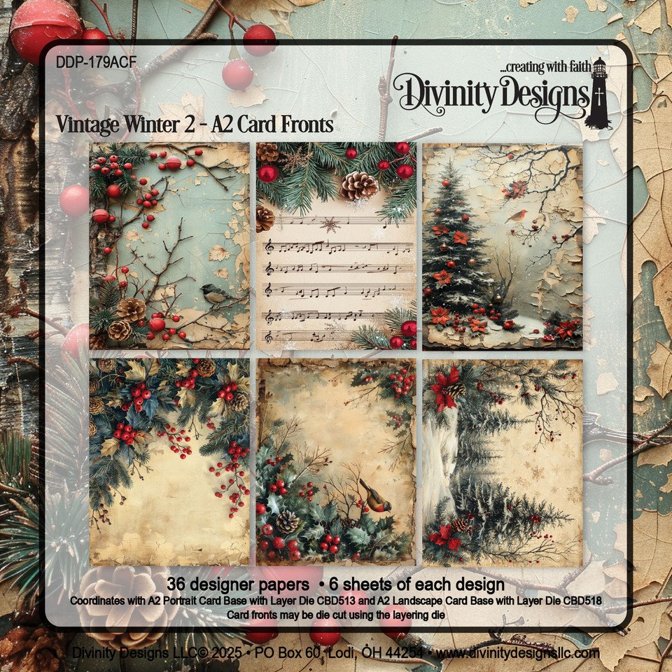 Divinity Design - VINTAGE WINTER 2 A2 CARD FRONTS PAPER PAD