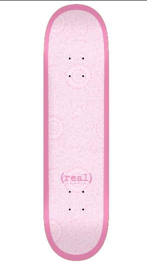 Real Skateboard Deck Flowers Renewal Pink 8.06