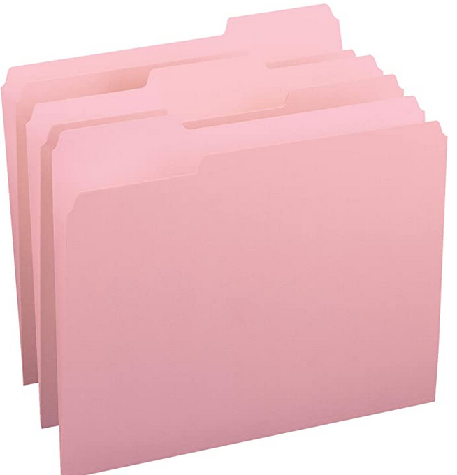 File Folder 3pc Set PINK 990478