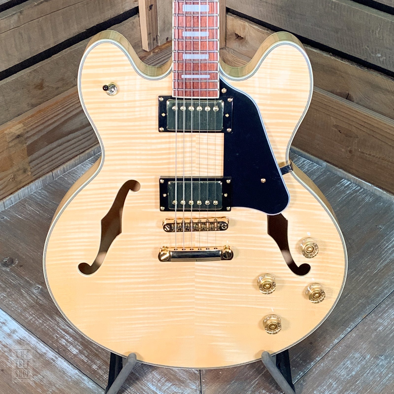 Used Luna Athena 501 NAT 335Style SemiHollowbody Electric Guitar with Original Case