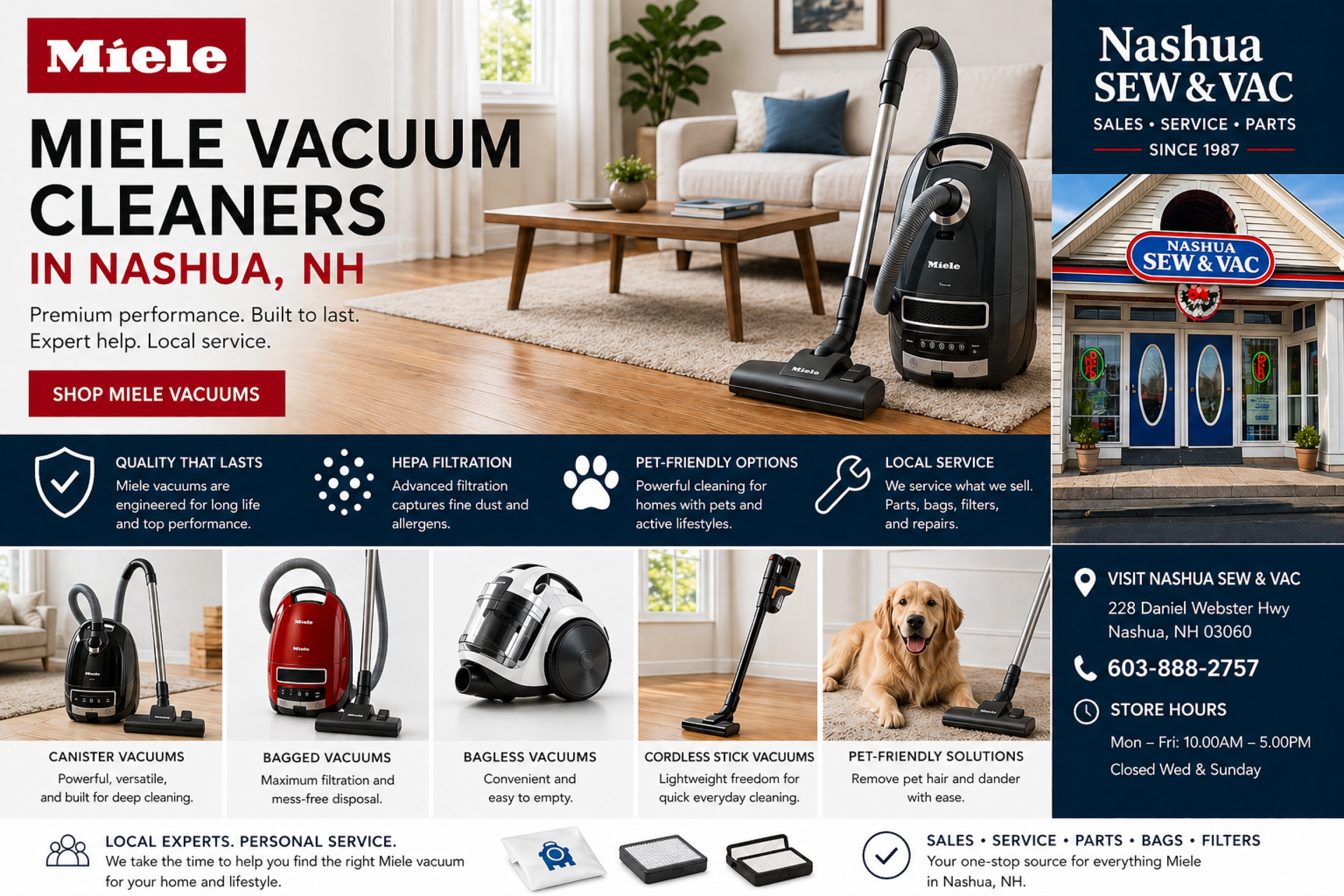 Miele Vacuum Cleaners Nashua NH
