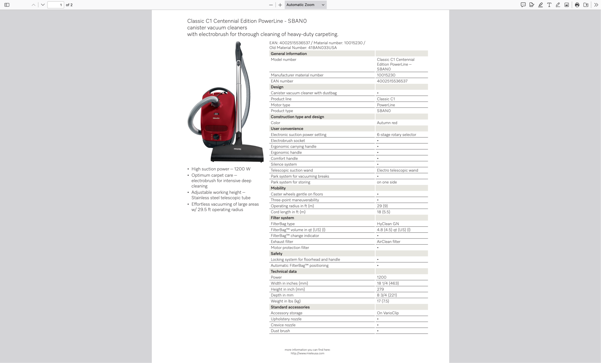Miele Centenial