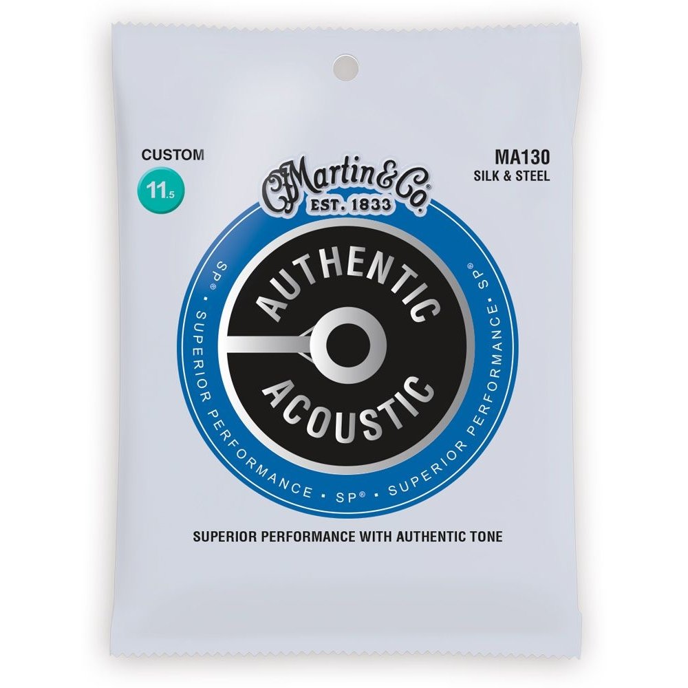 Martin MA130 SP Authentic Acoustic Guitar Strings Silk and Steel 11.5-47