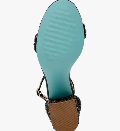 靴 maripirorin Mari Crystal Ankle Strap Heel - Blk