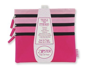 triple zip pouch