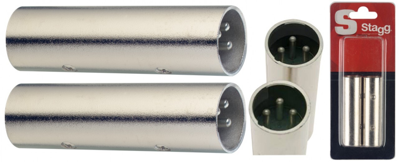 STAGG 2 XLR MALE/XLR MALE ADAPT.-MET 