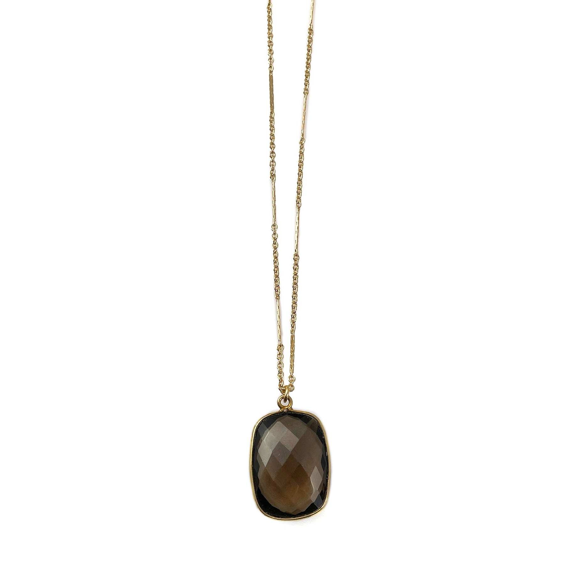 Smoky Topaz Drop Necklace