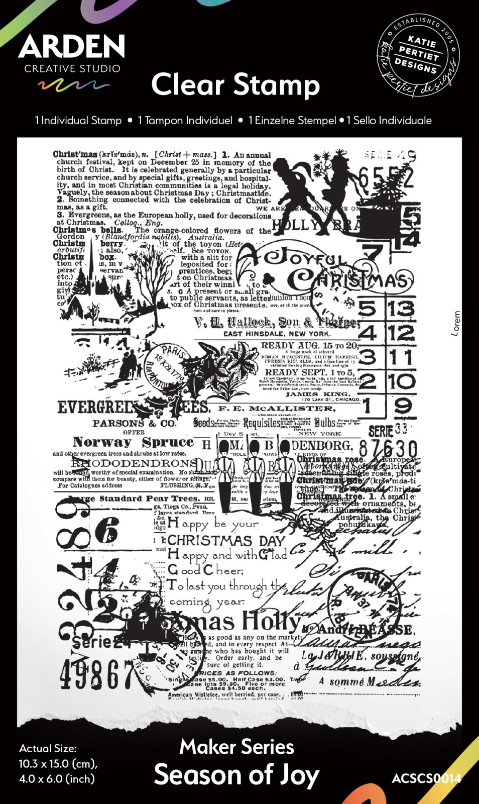 Arden Creative Studio Maker Series Season of Joy 4in x 6in Background Stamp