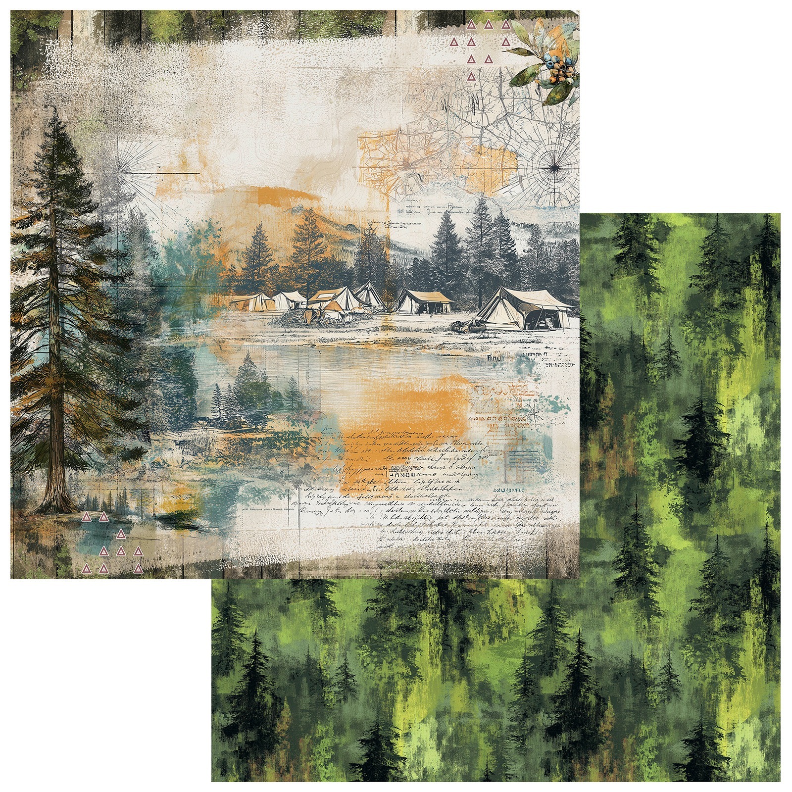 49 And Market - CAMPFIRE MEMORIES - OUTDOORS - 12x12 Double-Sided Heavy-Weight Paper