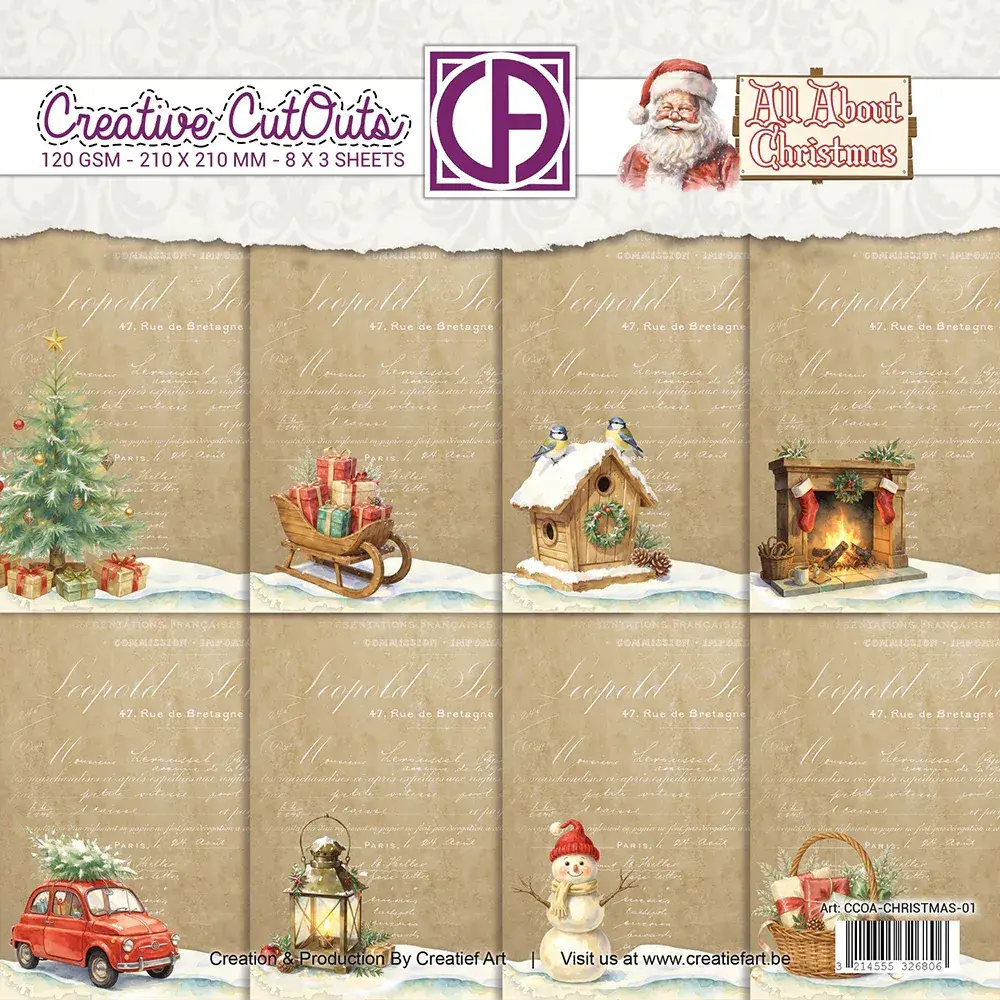 Creative CutOuts - ALL ABOUT CHRISTMAS - Vintage Parchment Collage Paper