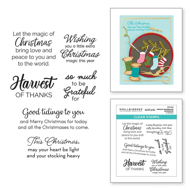 Spellbinders - Clear Stamps - NICHOL'S NEEDLEWORK SENTIMENTS