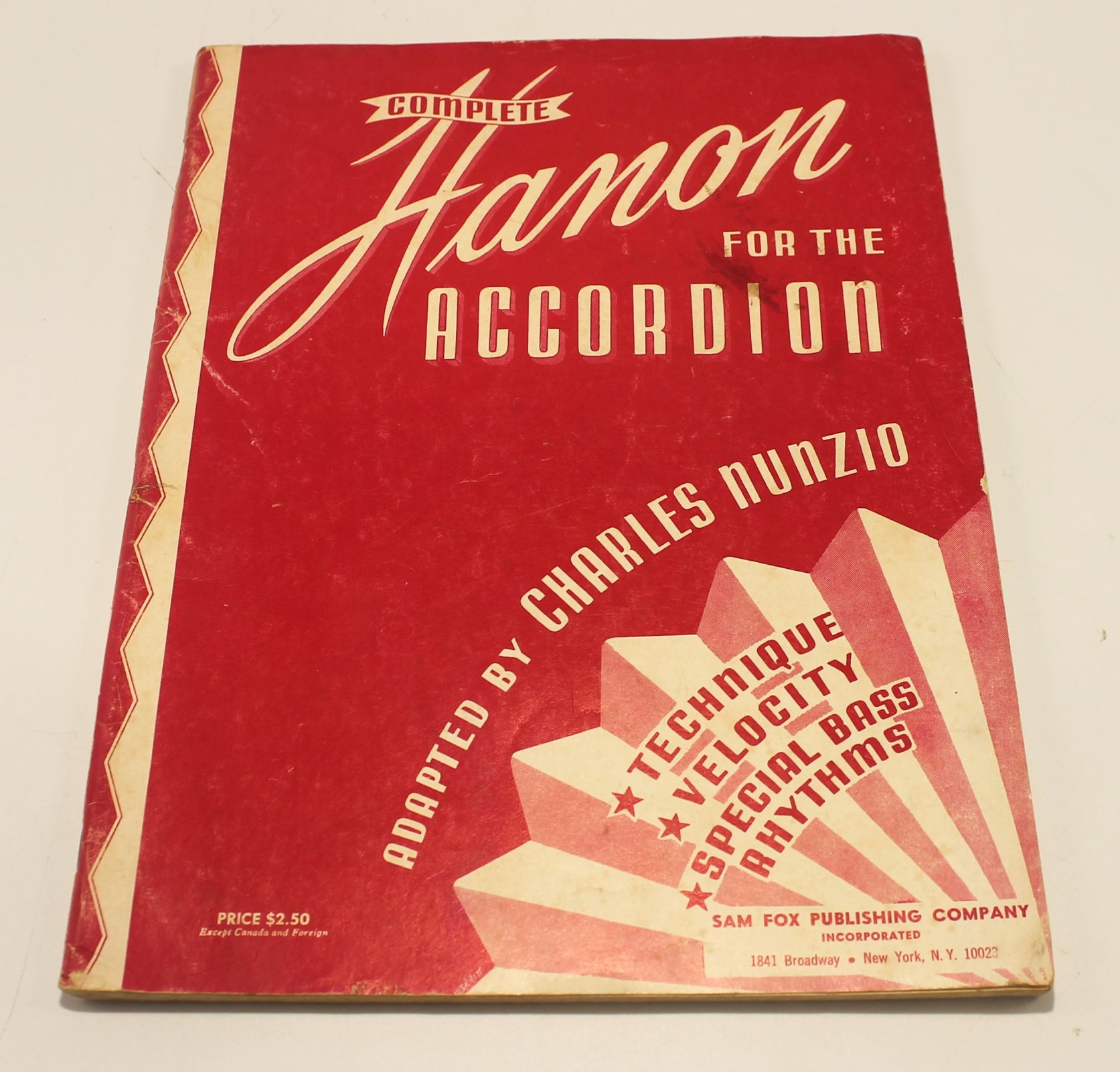 Used Accordion Book Complete Hanon for the Accordion adapted by