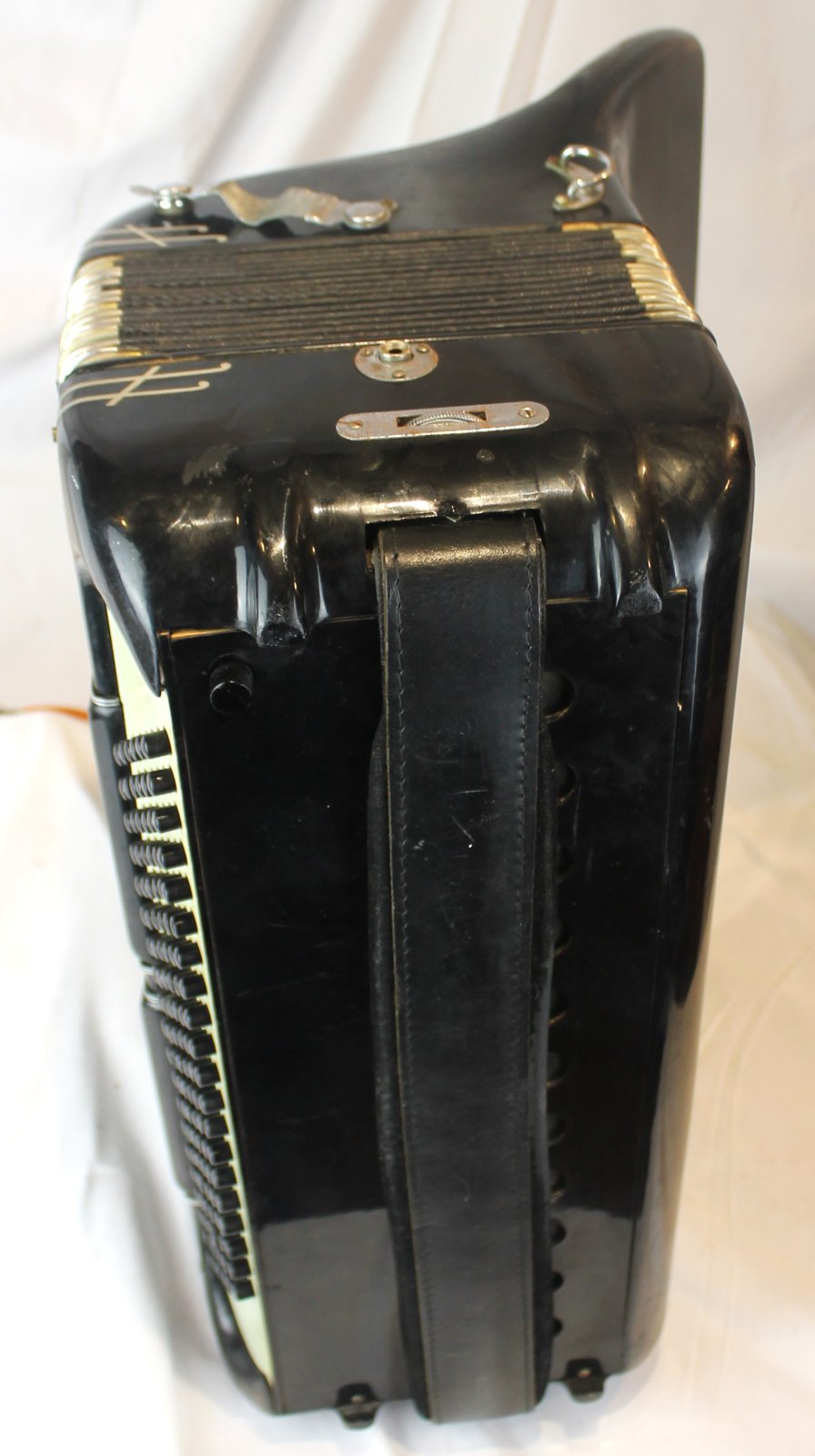 7355 - Black Chrome Marinelli Single Chamber Piano Accordion LMMH