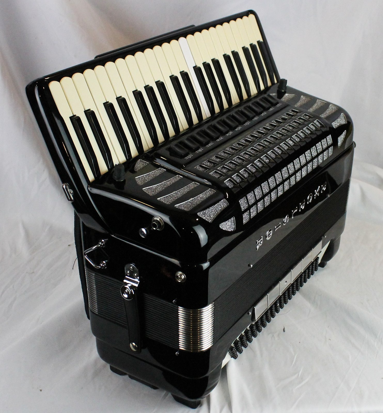 7996 - Black Excelsior Mod.940 Professional Piano Accordion LMMH