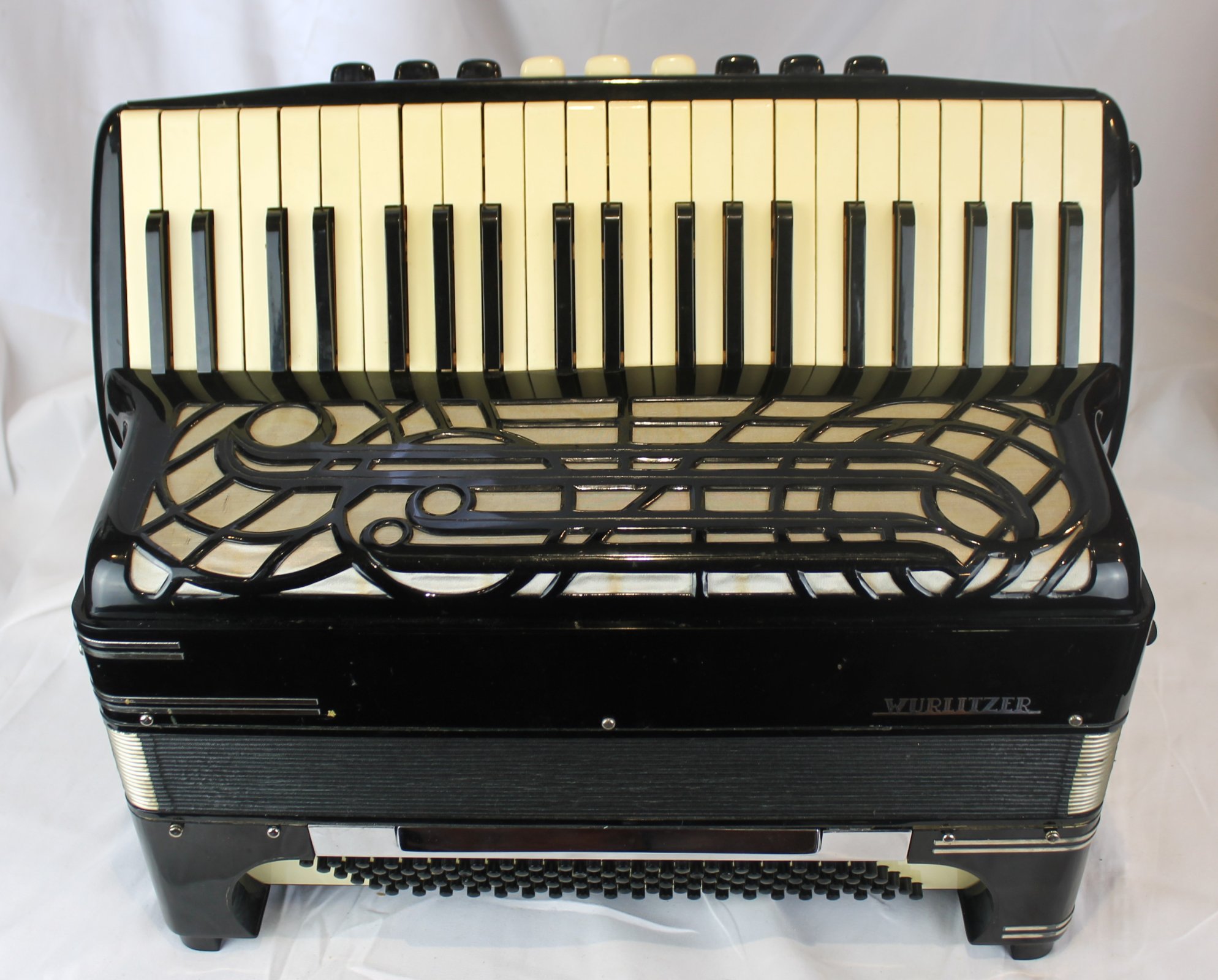 7400 - Black Wurlitzer Artist (Lawrence Welk Model) Piano