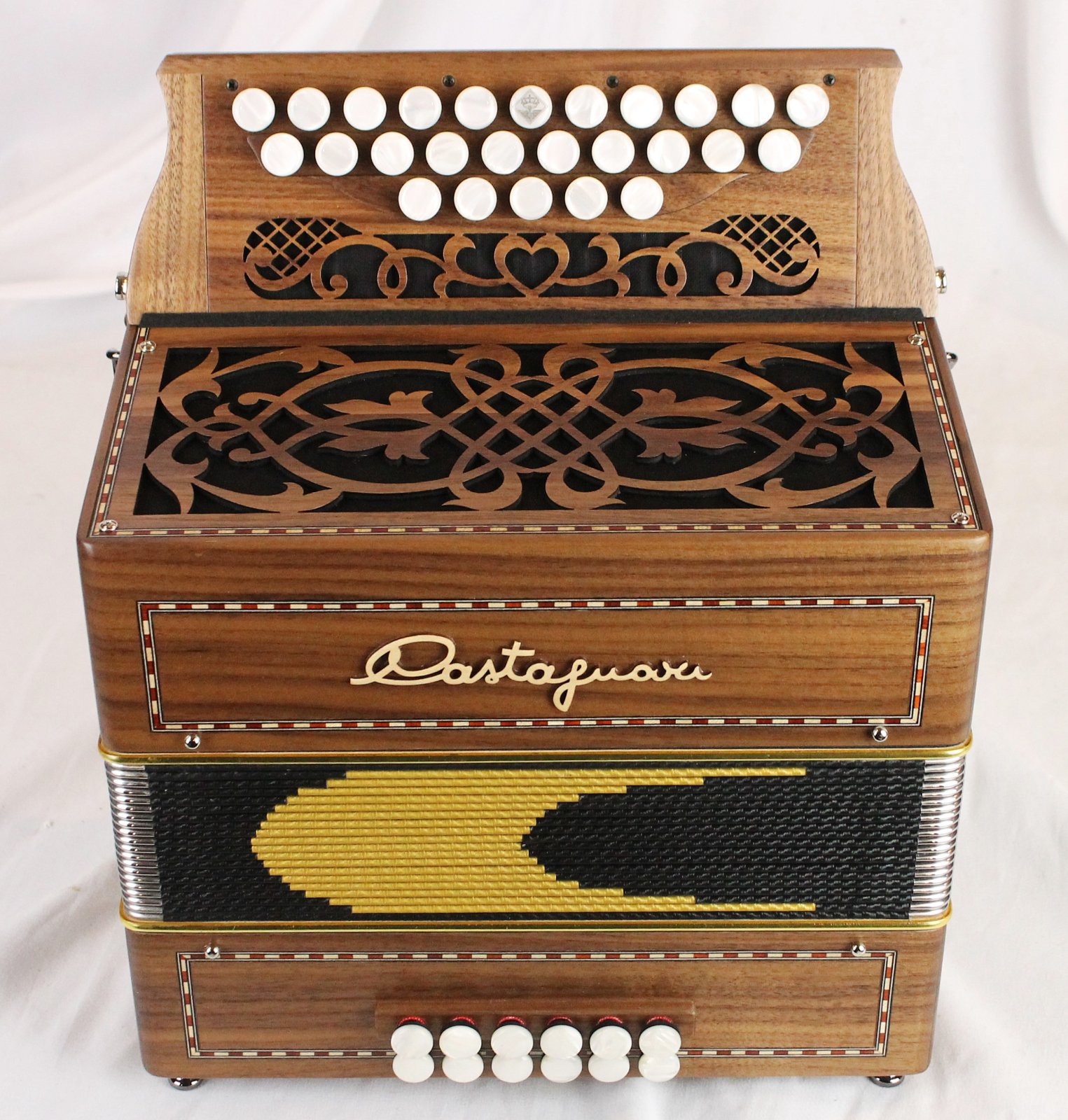 NEW Walnut Castagnari Dony Diatonic Button Accordion GC MM A440hz