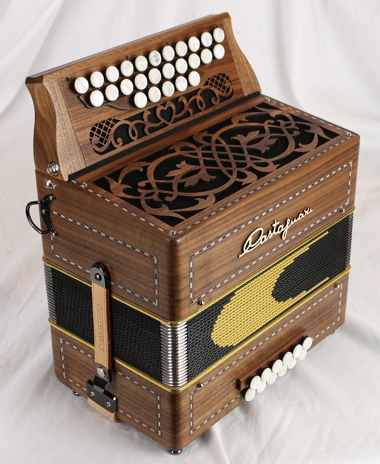 NEW Walnut Castagnari Dony Diatonic Button Accordion GC MM A440hz