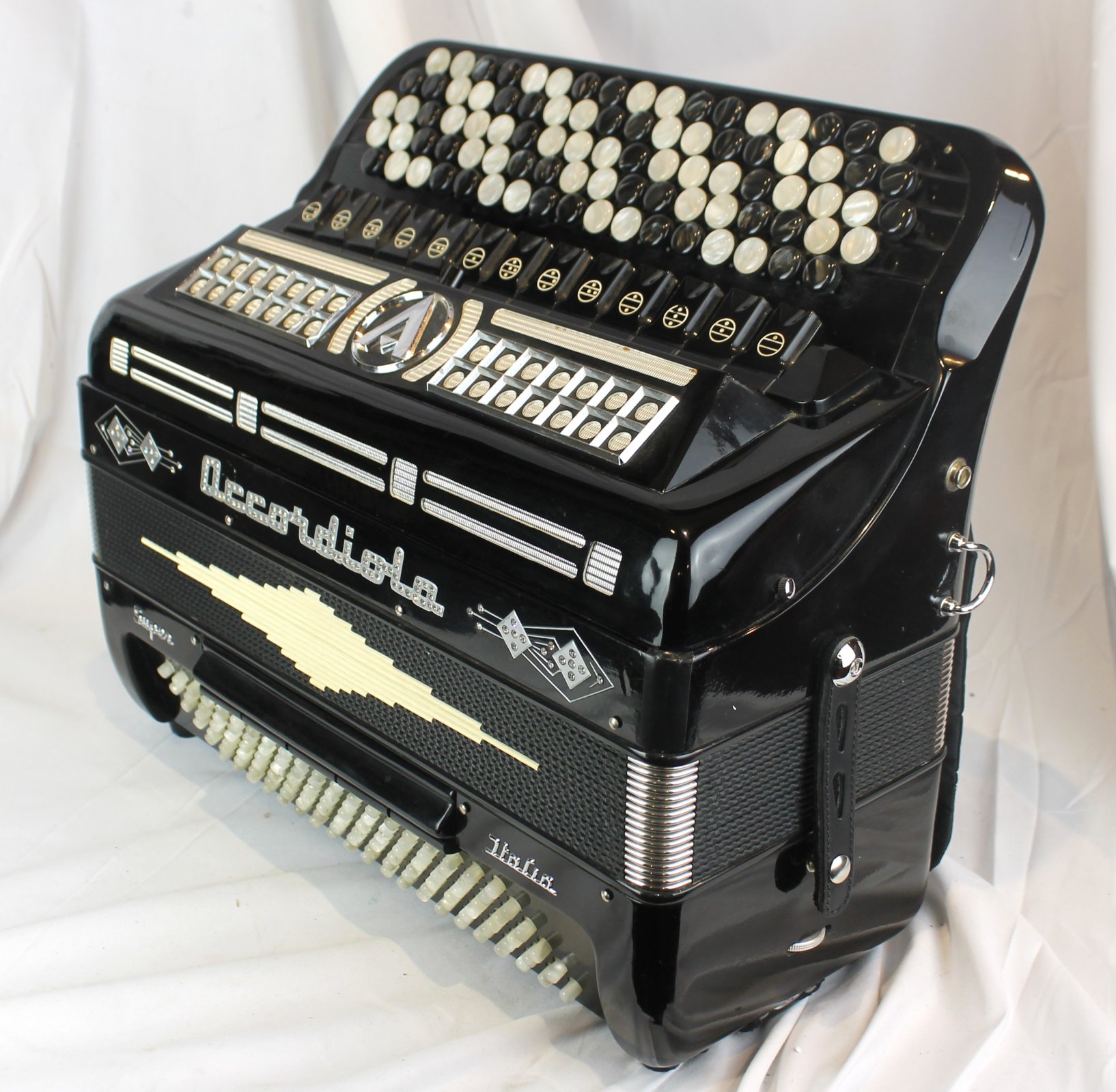 7395 - Black Accordiola Super Italia Chromatic Button Accordion C