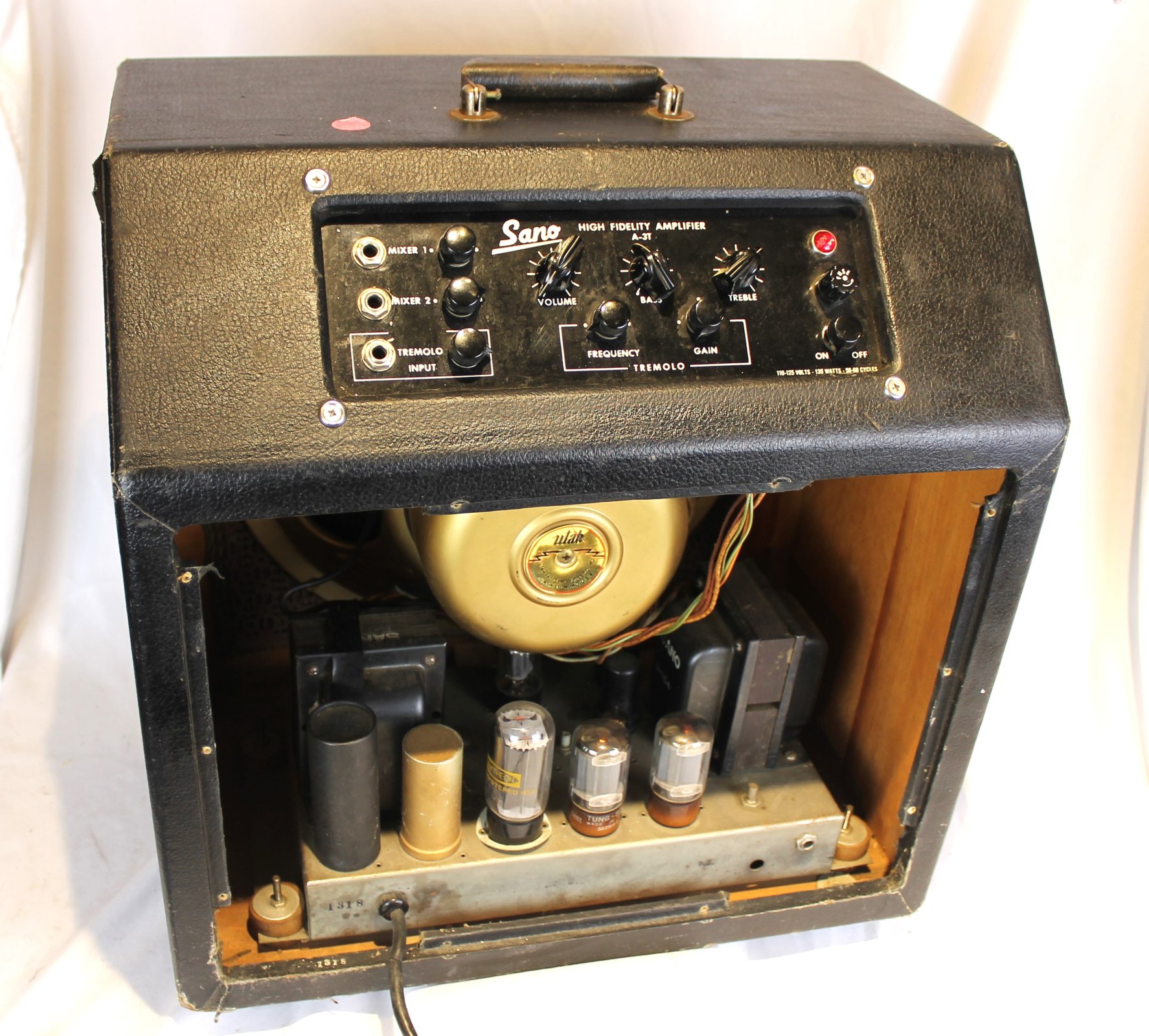 5739 Black 1950'S Vintage Sano A3T Tube Amplifier With Factory