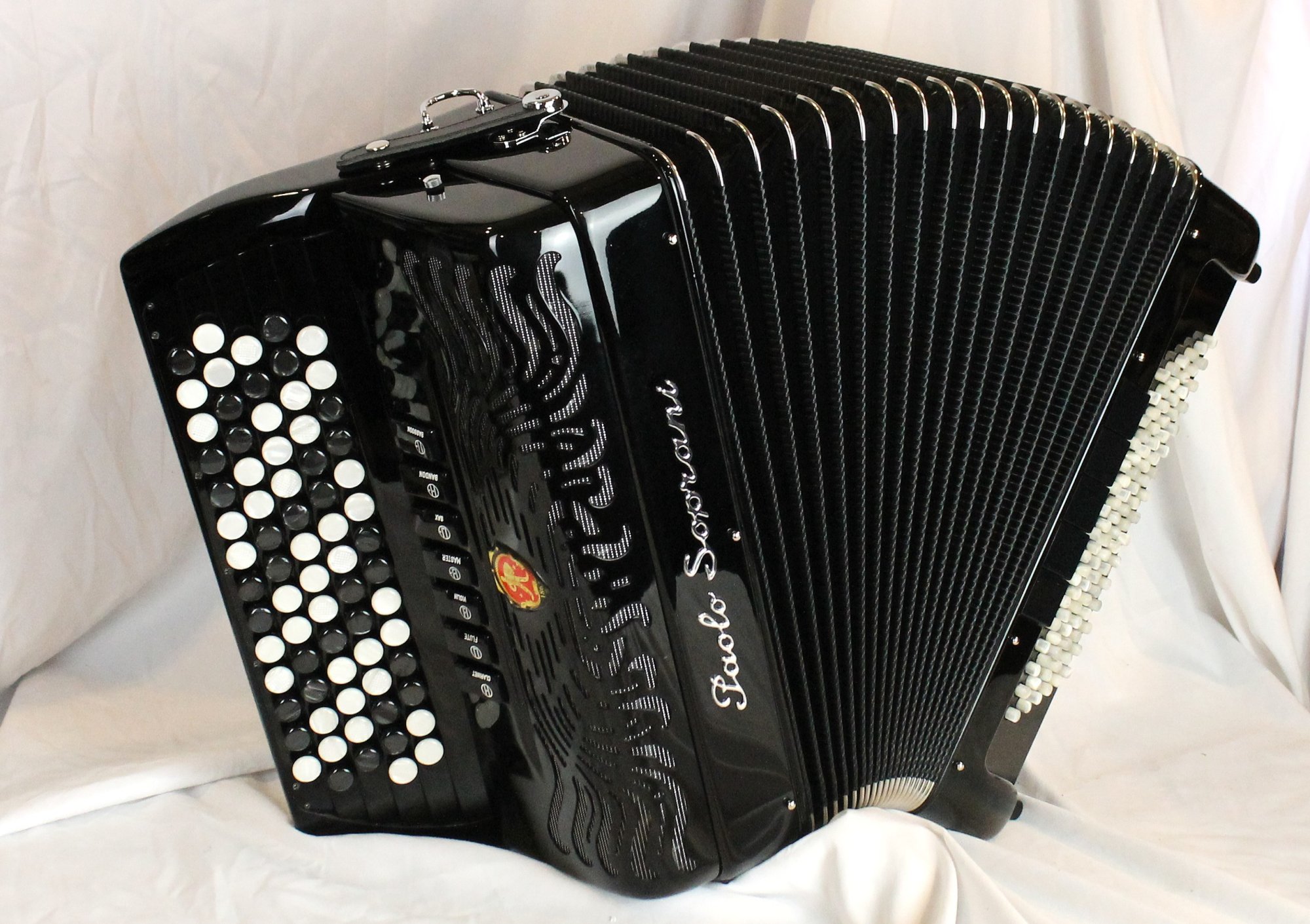 NEW Black Paolo Soprani Internazionale Chromatic Button Accordion