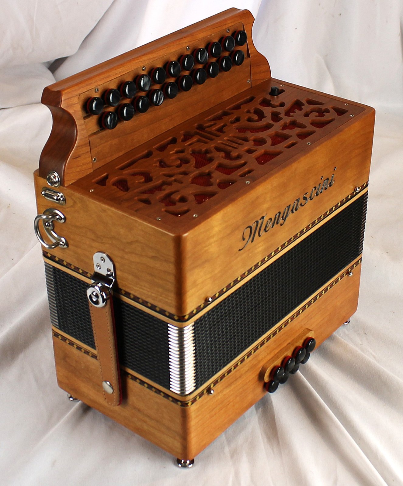 【モリノクマサン】 8049 - Cherry Mengascini D212L Diatonic Button Accordion BC MM 21 8