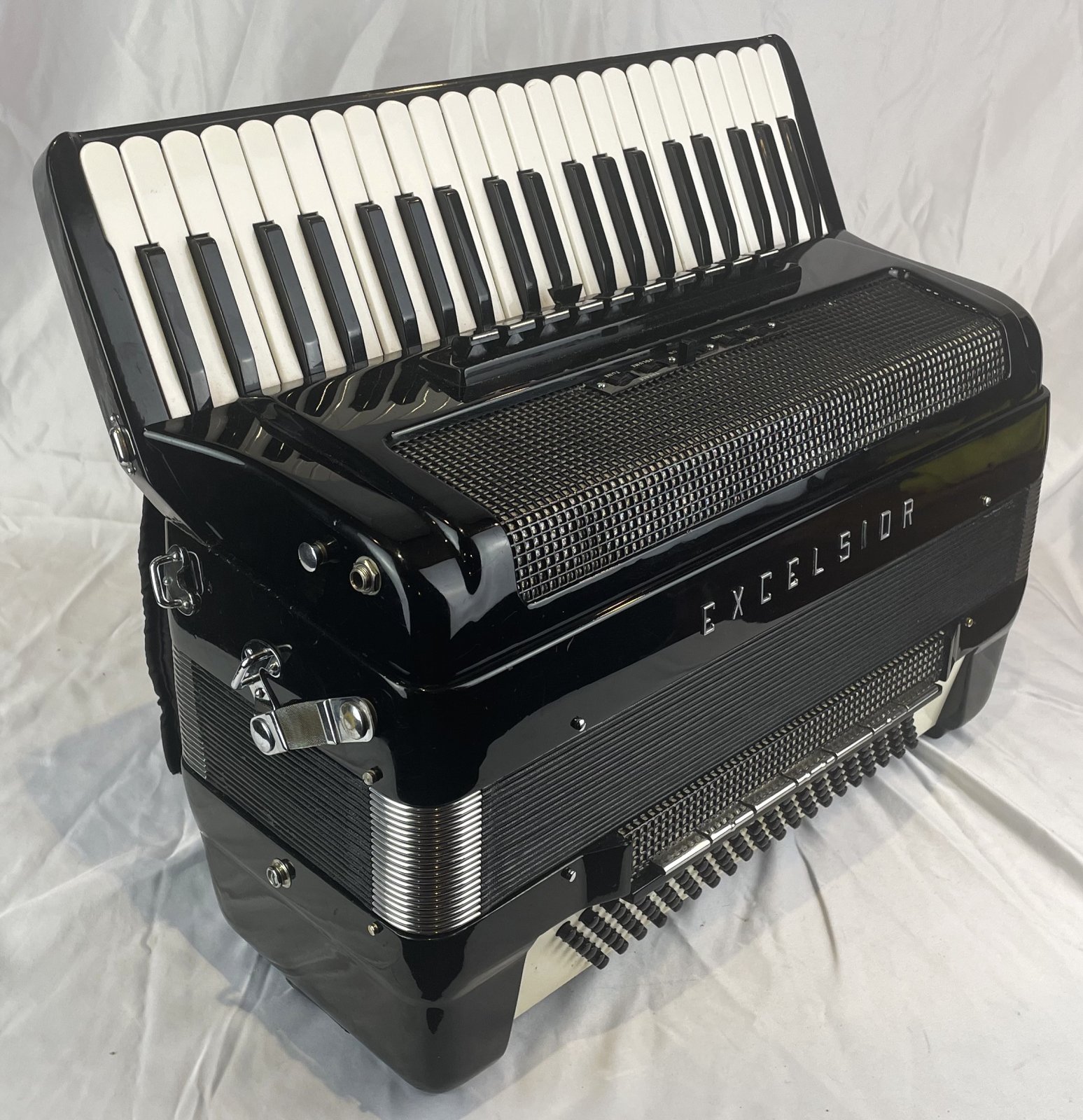 7500 - Black Excelsior AC Continental Piano Accordion Piano