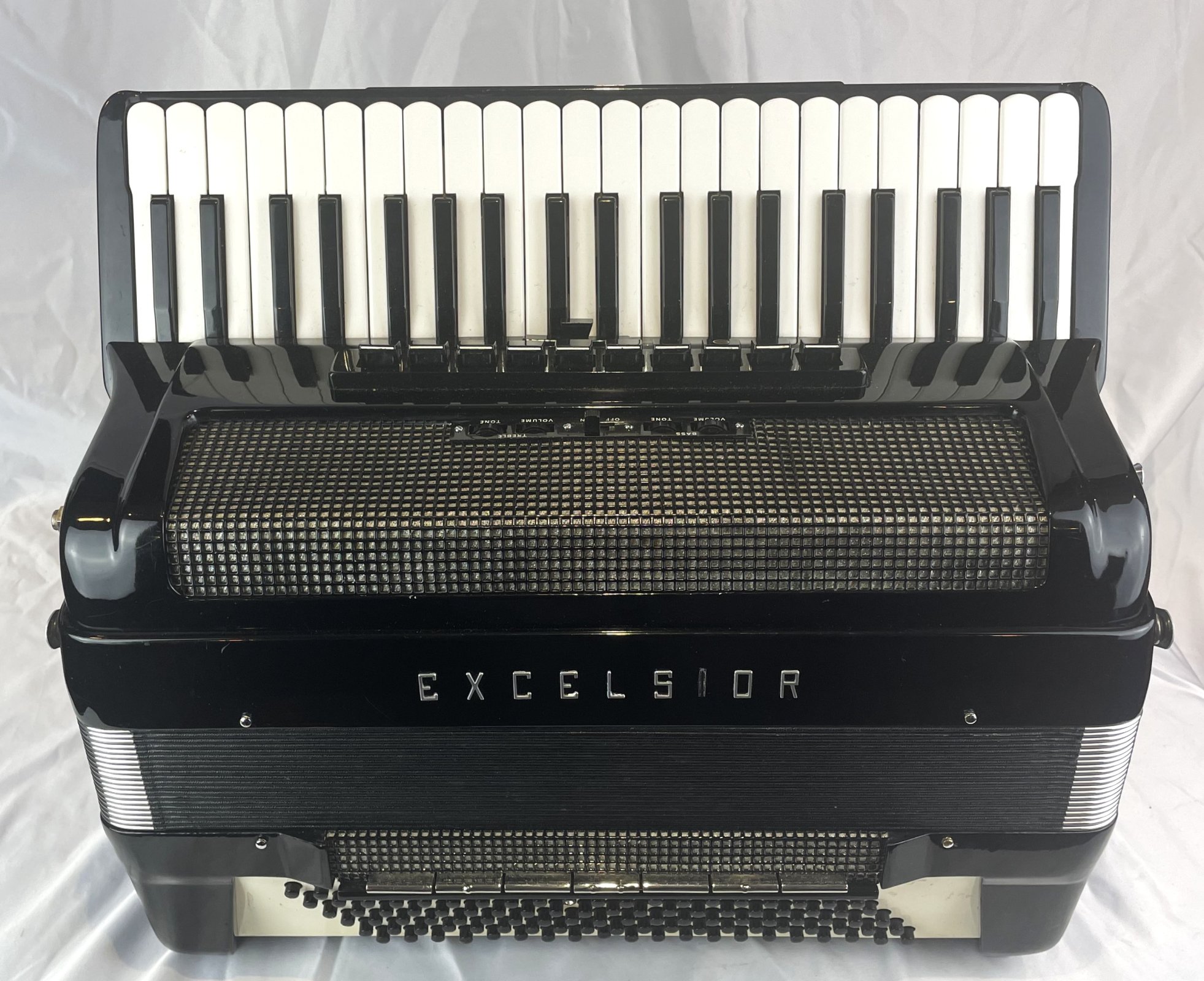 7500 - Black Excelsior AC Continental Piano Accordion Piano