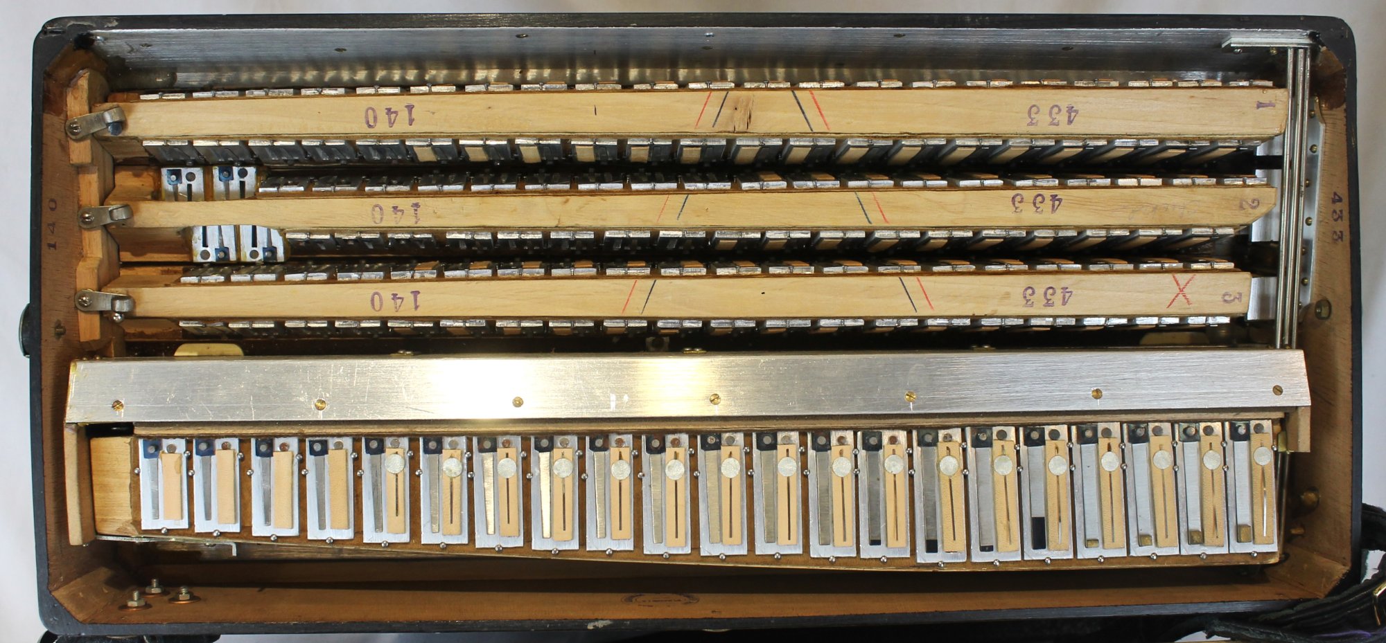 6307 - Black Decorated L'Armonica Stradella Piano Accordion