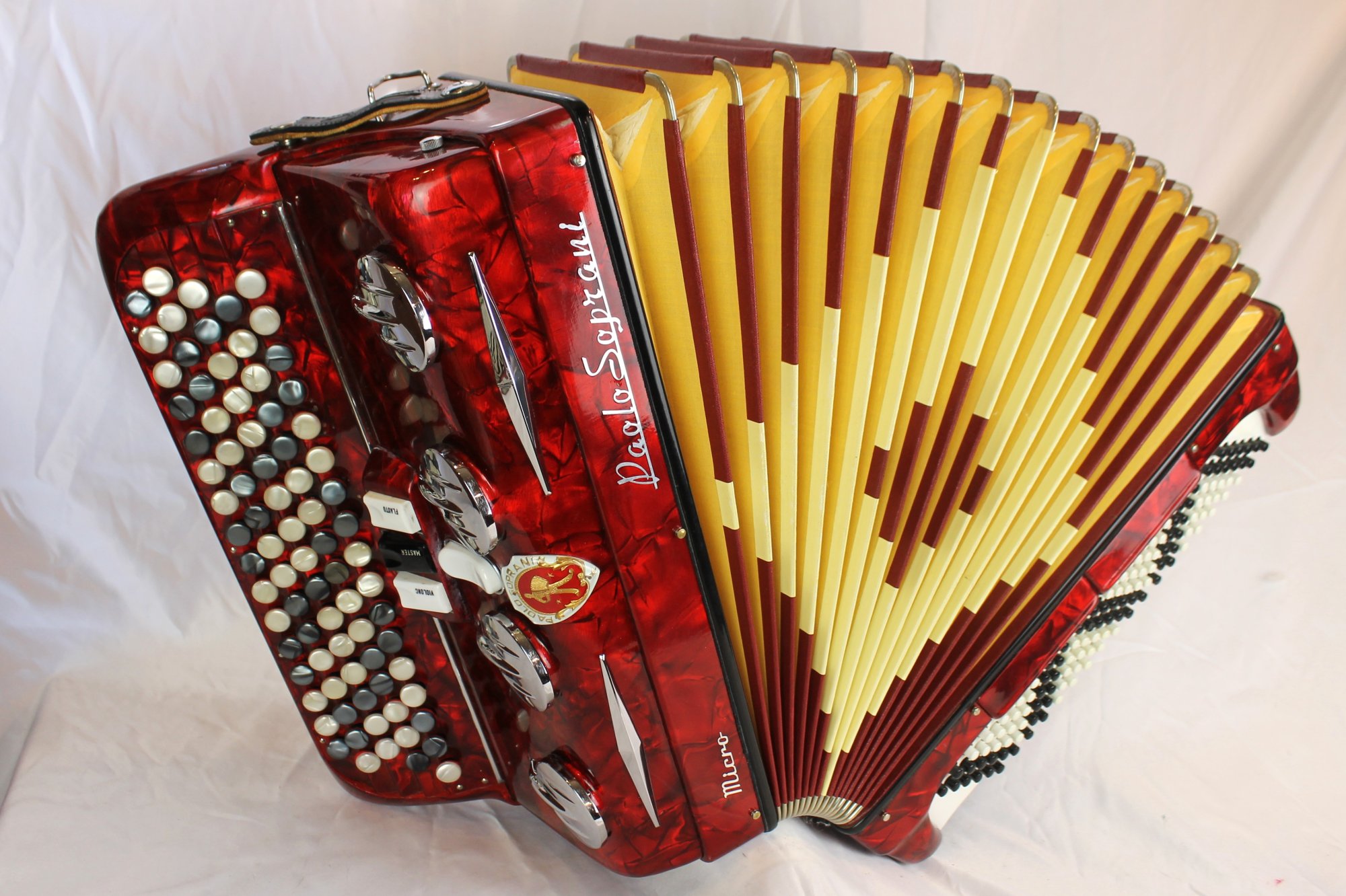 7540 - Red Paolo Soprani Micro Chromatic Button Accordion C